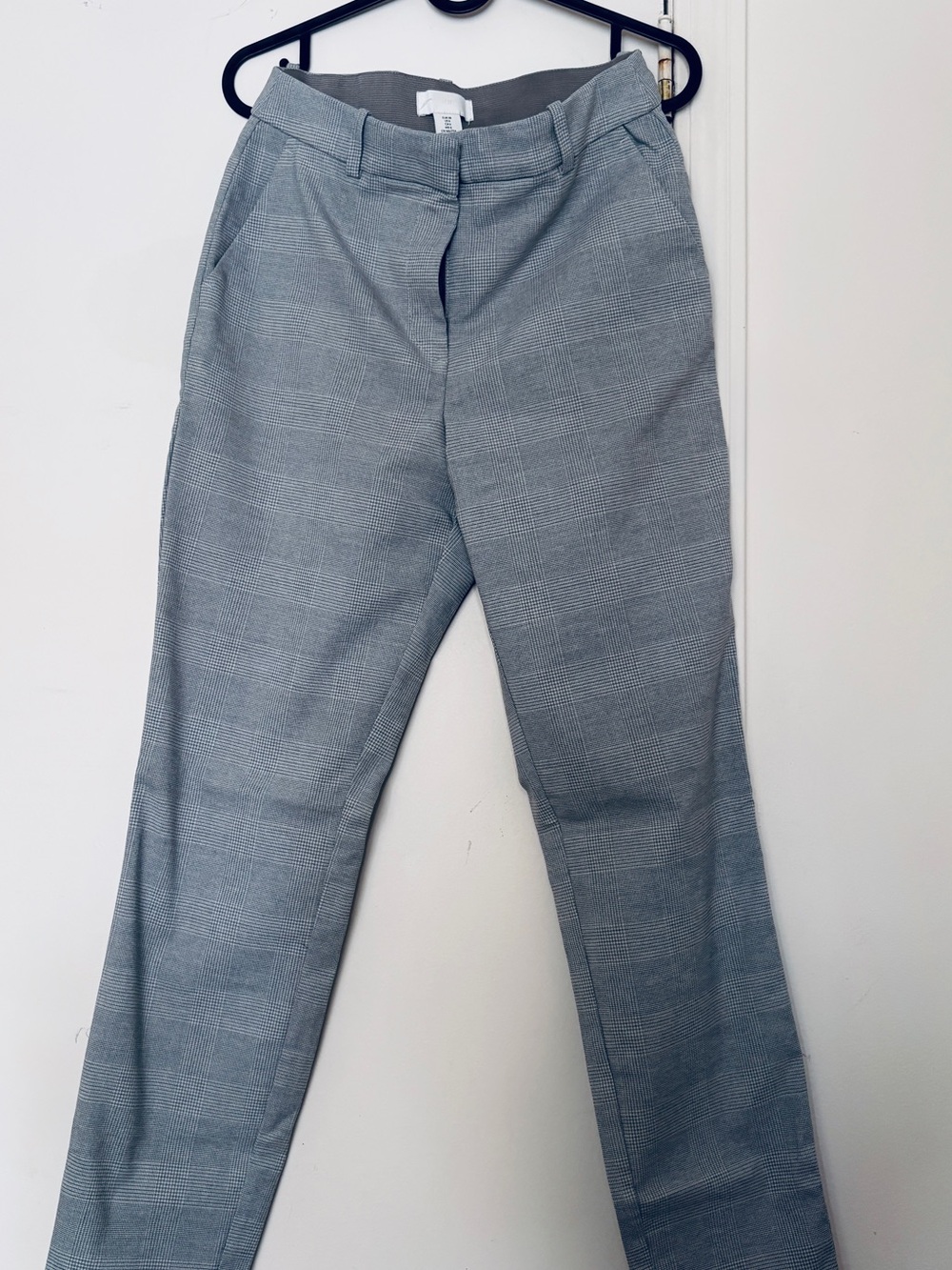 H&M Glen Plaid Tailored Slim Straight Leg Women’s Trousers